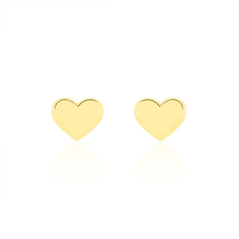Boucles D'oreilles Puces Aricia Coeur Or Jaune - Clous d'oreilles Enfant | Histoire d’Or