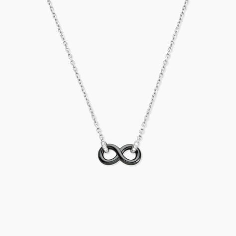 Collier Celinia Argent Blanc C&eacute;ramique Et Oxyde De Zirconium - Colliers fantaisie Femme | Histoire d&rsquo;Or