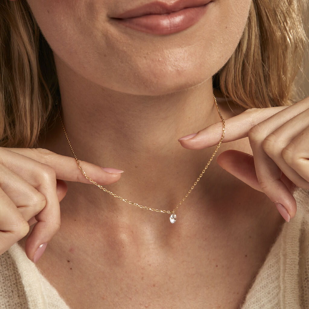 Collier Delma Plaqué Or Jaune Oxyde De Zirconium - Colliers fantaisie Femme | Histoire d’Or