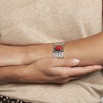 Bracelet Jonc Imagine Segolene Acier Blanc Pierre De Synthese - Bracelets joncs Femme | Histoire d&rsquo;Or