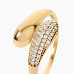 Bague Sunset Riviera Argent Dor&eacute; A L'Or 750/1000 Oxyde De Zirconium - Bagues solitaires Femme | Histoire d&rsquo;Or
