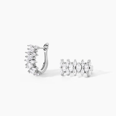 Bijoux D'Oreilles Tapis Rouge Argent Blanc Oxyde De Zirconium