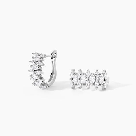 Bijoux D'Oreilles Tapis Rouge Argent Blanc Oxyde De Zirconium - Ear cuffs Femme | Histoire d&rsquo;Or
