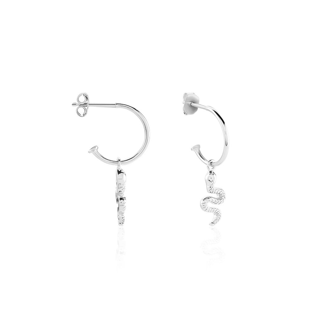 Créoles Oria Argent Blanc - Boucles d'oreilles créoles Femme | Histoire d’Or