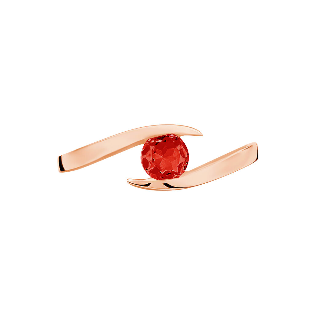 Bague Tiphaine Or Rose Rubis - Bagues solitaires Femme | Histoire d’Or