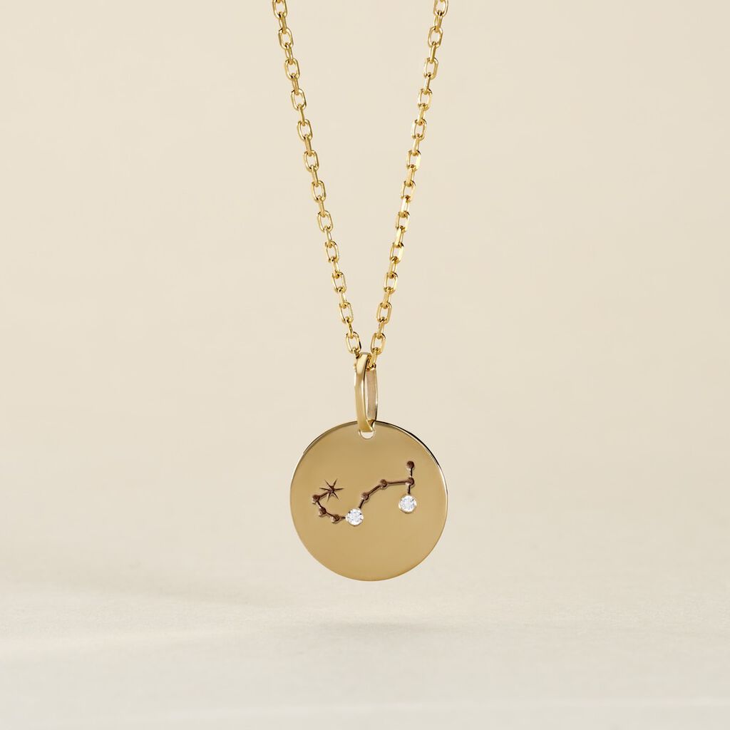 Pendentif Or Jaune Astraea Oxyde De Zirconium - Pendentifs Zodiaque Femme | Histoire d&rsquo;Or