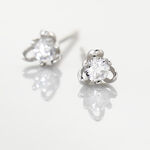 Boucles D'oreilles Puces Charlyne Argent Blanc Oxyde De Zirconium - Boucles d'oreilles fantaisie Femme | Histoire d&rsquo;Or