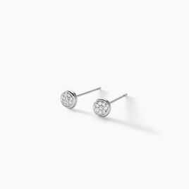 Boucles D'oreilles Puces Violanda Or Blanc Diamant - Clous d'oreilles Femme | Histoire d’Or