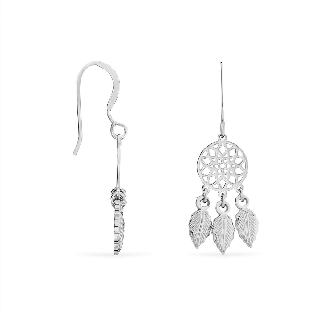 Boucles D'oreilles Pendantes Ida Argent Blanc - Boucles d'oreilles fantaisie Femme | Histoire d’Or