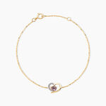 Bracelet Eliana Or Jaune Am&eacute;thyste Oxyde De Zirconium - Bracelets Femme | Histoire d&rsquo;Or