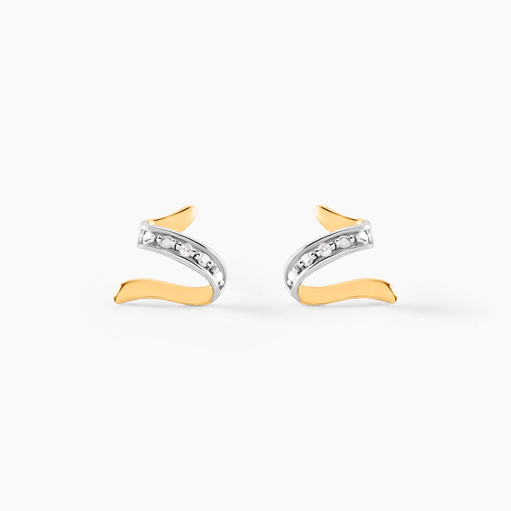 Boucles D'oreilles Puces Ouassima Or Jaune Diamant - Clous d'oreilles Femme | Histoire d’Or