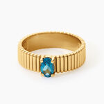Bague Joany Argent Dor&eacute; A L'Or 750/1000 Topaze - Bagues solitaires Femme | Histoire d&rsquo;Or