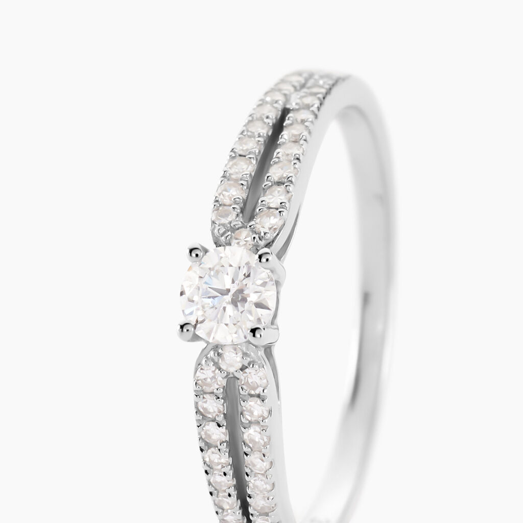 Bague Solitaire Katalina Or Blanc Diamant - Bagues solitaires Femme | Histoire d’Or