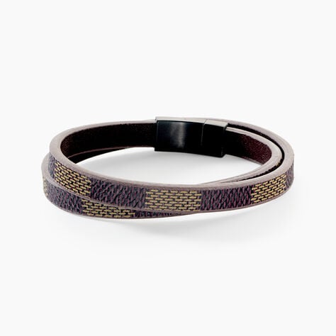 Bracelet Jourdan Chicago Cuir Noir Et Marron - Bracelets Cuir Homme | Histoire d&rsquo;Or