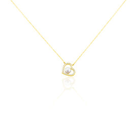 Collier Or Jaune Cagiris Oxydes Et Perle De Culture - Colliers Femme | Histoire d’Or