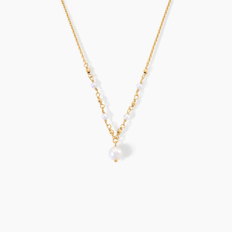 Collier Bindy Argent Dor&eacute; A L'Or 750/1000 Perle De Culture - Colliers  | Histoire d&rsquo;Or