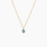 Collier Ondee Argent Dor&eacute; A L'Or 750/1000 Amazonite - Colliers Femme | Histoire d&rsquo;Or
