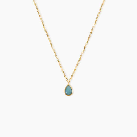 Collier Ondee Argent Dor&eacute; A L'Or 750/1000 Amazonite - Colliers Femme | Histoire d&rsquo;Or