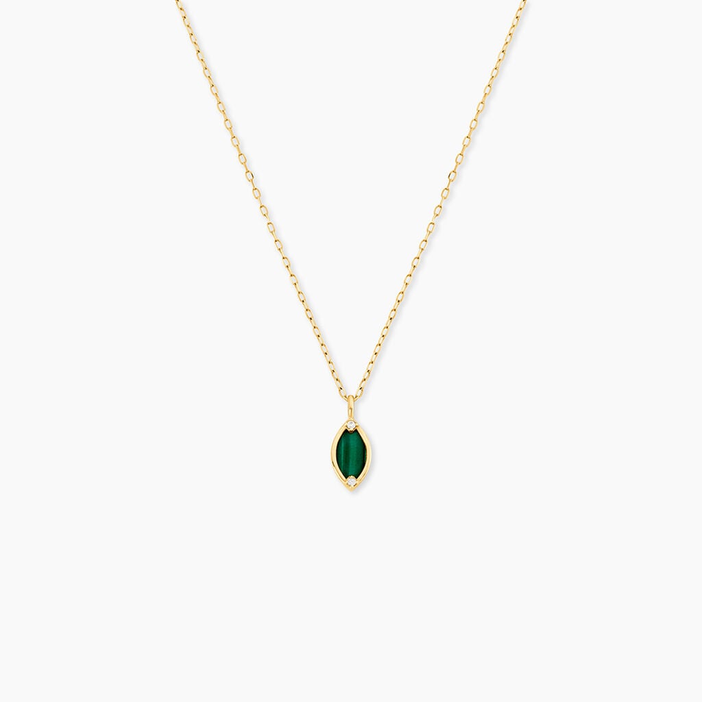 Collier Lucky Gems Or Jaune Malachite Oxyde De Zirconium - F&ecirc;te des m&egrave;res Femme | Histoire d&rsquo;Or