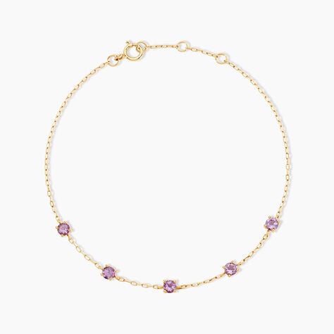 Bracelet Veasna Or Jaune Am&eacute;thyste - Bracelets Femme | Histoire d&rsquo;Or