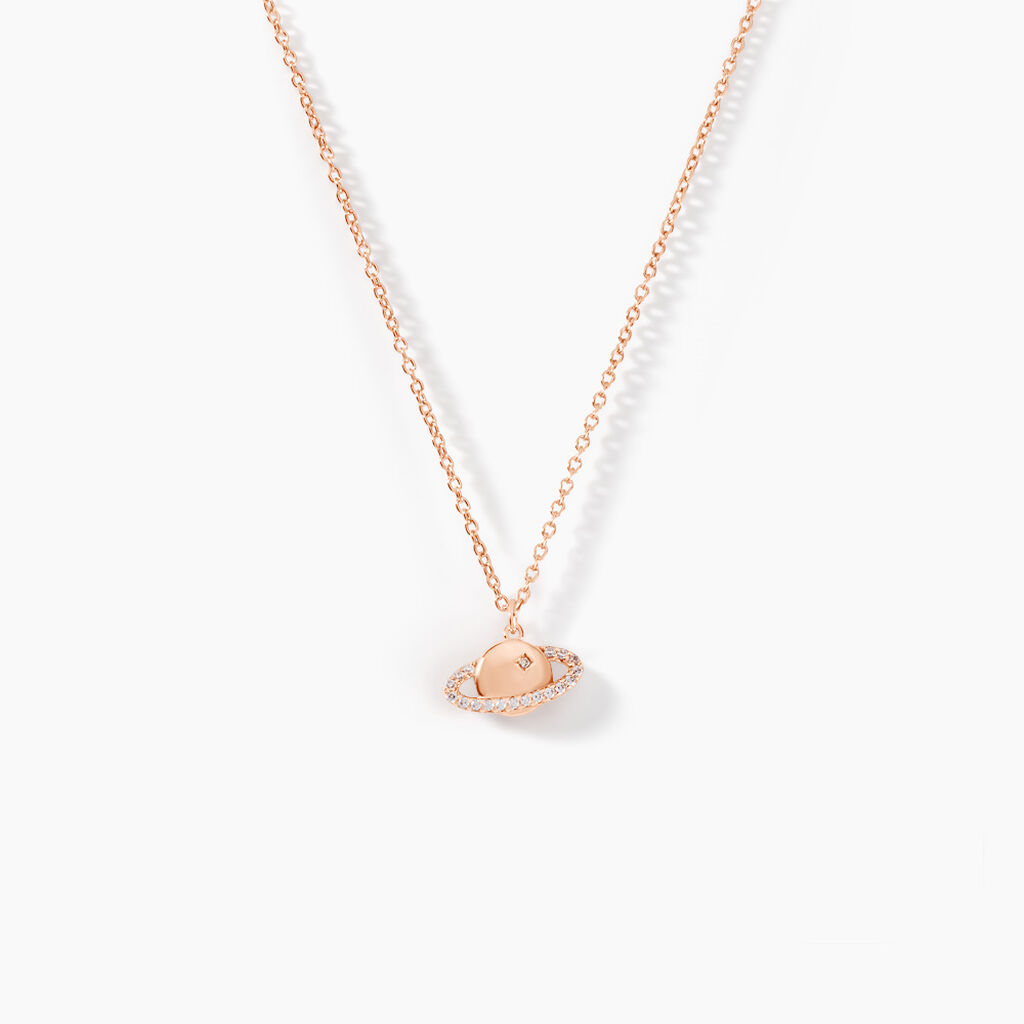 Collier Phibi Argent Rose Oxyde De Zirconium - Colliers fantaisie Femme | Histoire d&rsquo;Or