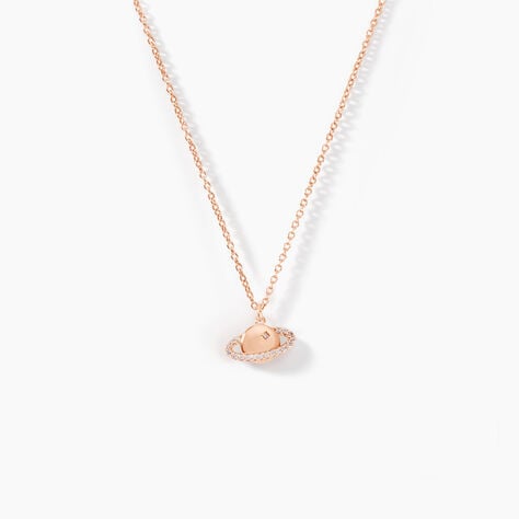 Collier Phibi Argent Rose Oxyde De Zirconium - Ras de cou Femme | Histoire d&rsquo;Or