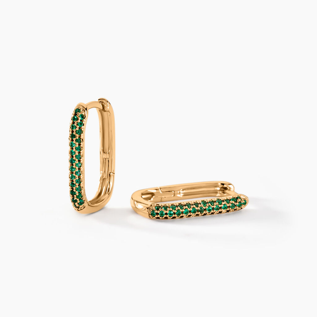 Créoles Domingo Plaqué Or Jaune Spinelle Synthétique