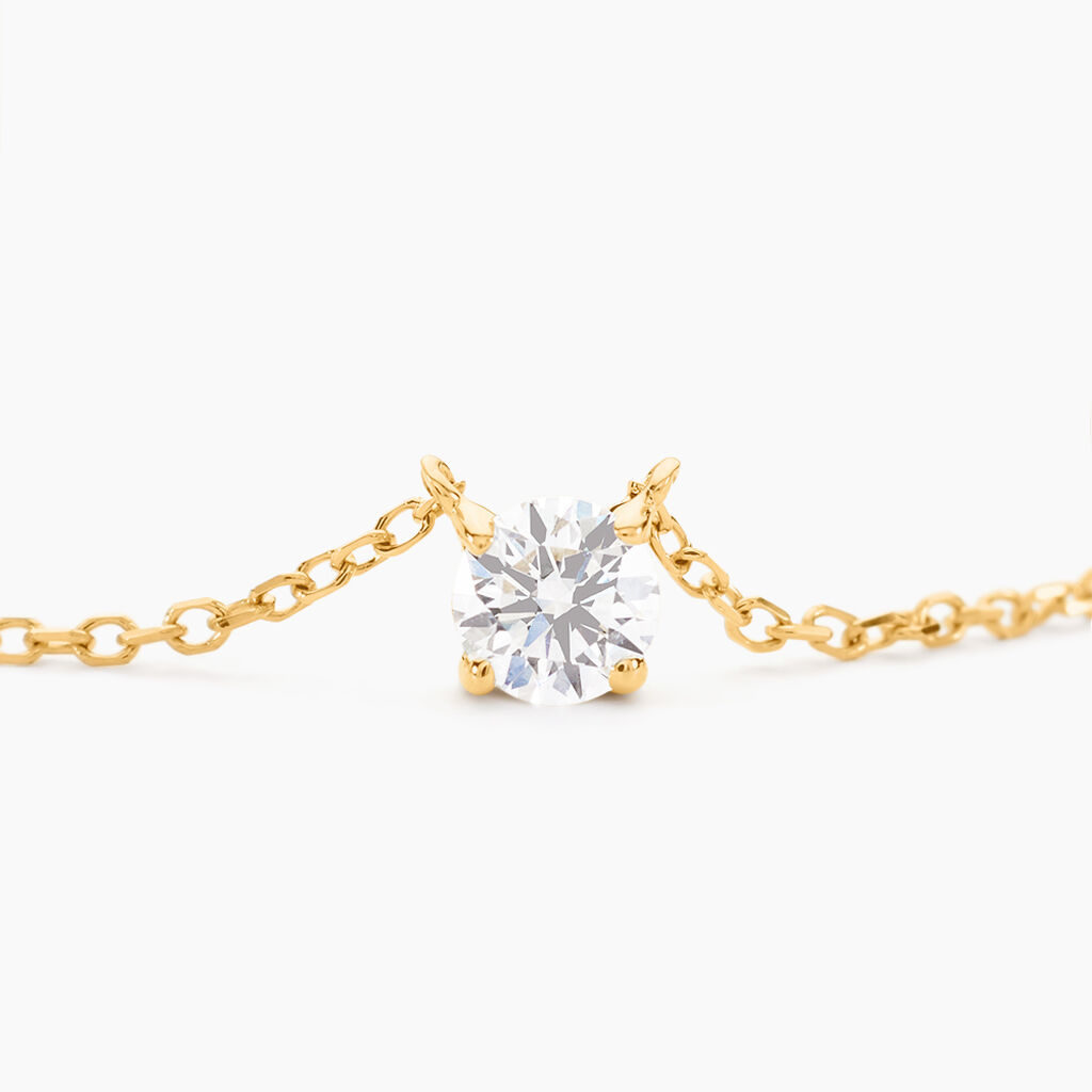 Collier Or Jaune Aphrodite Diamant Synthetique - Colliers Femme | Histoire d&rsquo;Or
