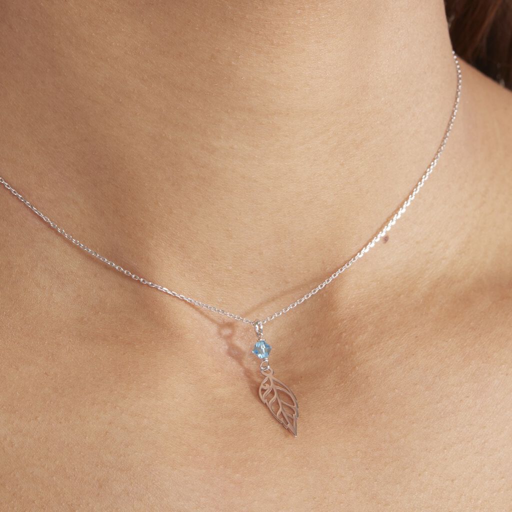 Collier Argent Blanc Angelika Pierres Synthetiques - Colliers Plume Femme | Histoire d’Or