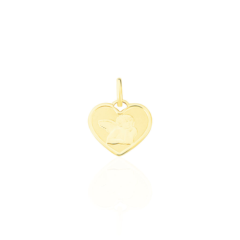 Pendentif Ange Coeur Or Jaune - Pendentifs Baptême Famille | Histoire d’Or
