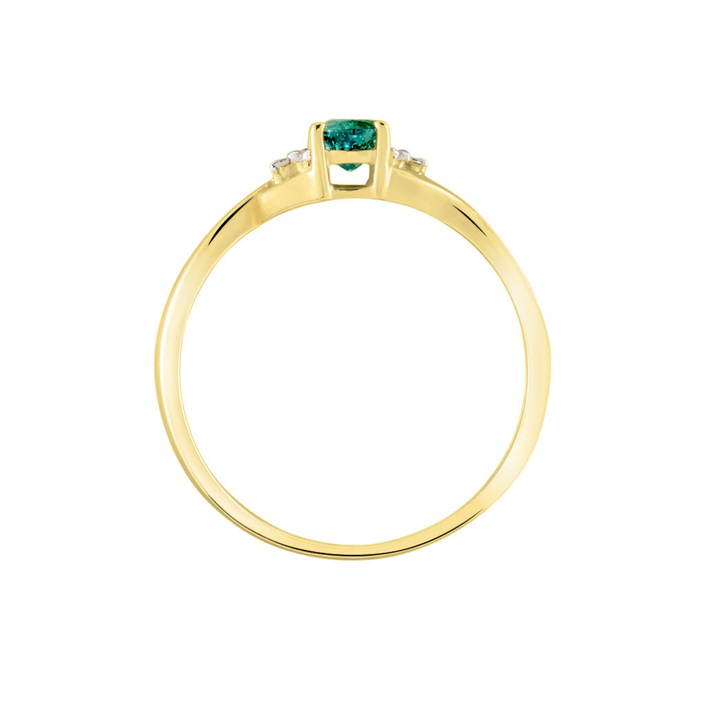Bague Or Jaune Cassie Emeraude Et Diamant - Bagues solitaires Femme | Histoire d’Or