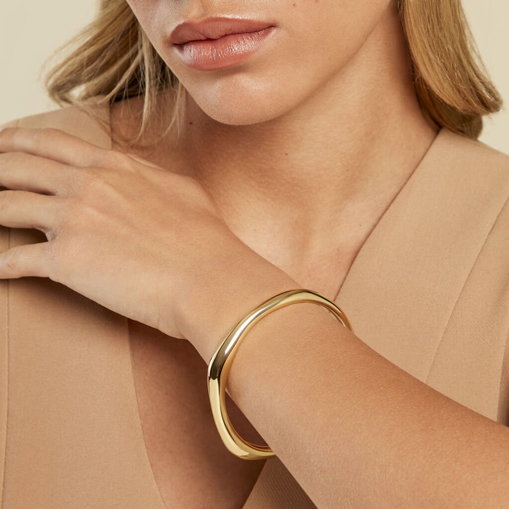 Bracelet Jonc Minya Acier Jaune - Bracelets joncs Femme | Histoire d’Or
