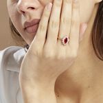 Bague Lisea Plaqu&eacute; Or Jaune Verre Et Oxyde De Zirconium - Bagues solitaires Femme | Histoire d&rsquo;Or