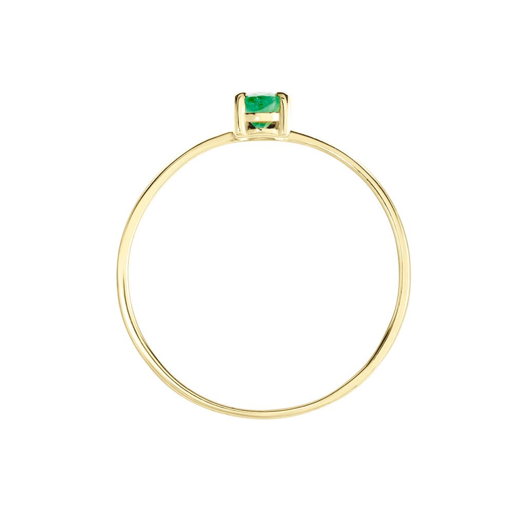 Bague Solitaire Pluie D'Eclat Or Jaune Emeraude - Bagues solitaires Femme | Histoire d&rsquo;Or
