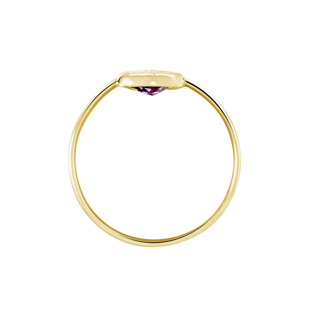 Bague Marsie Or Jaune Am&eacute;thyste - Bagues solitaires Femme | Histoire d&rsquo;Or