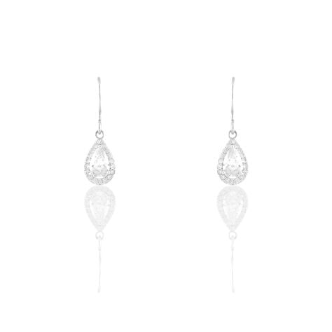 Boucles D'oreilles Pendantes Perce-neige Argent  Oxyde De Zirconium - Boucles d'oreilles fantaisie Femme | Histoire d&rsquo;Or
