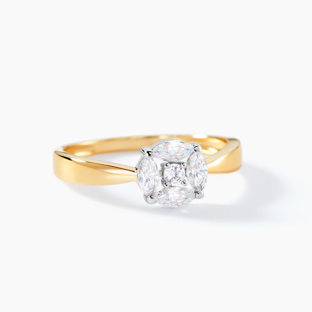 Bague Solitaire Maurena Or Jaune Oxyde De Zirconium - Bagues solitaires Femme | Histoire d&rsquo;Or