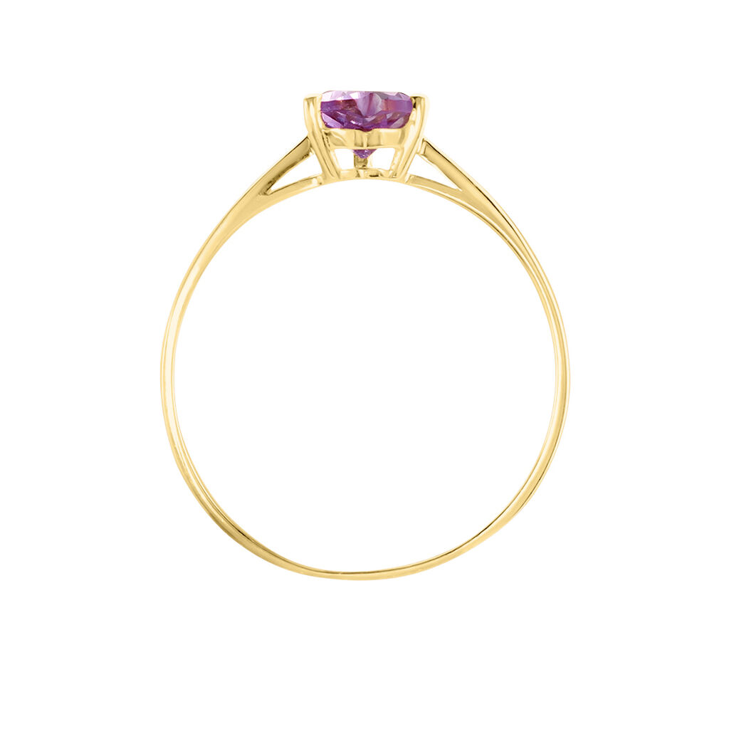 Bague Tender Love Or Jaune Am&eacute;thyste - Bagues solitaires Femme | Histoire d&rsquo;Or