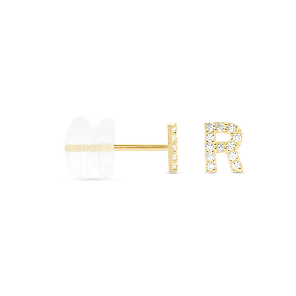 Boucle D'oreille Puce Unitaire Jodoca Or Jaune Oxyde De Zirconium - Clous d'oreilles Femme | Histoire d’Or