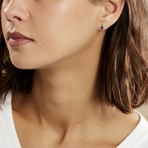 Bijoux D'oreilles Emotion Or Jaune Saphir Diamant - Clous d'oreilles Femme | Histoire d’Or