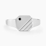 Chevali&egrave;re Kaden Argent Blanc Oxyde De Zirconium Noir - Bagues solitaires Homme | Histoire d&rsquo;Or