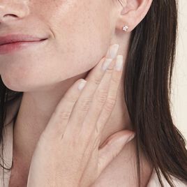 Boucles D'oreilles Puces Adria Argent Blanc Oxyde De Zirconium - Boucles d'oreilles fantaisie Femme | Histoire d’Or