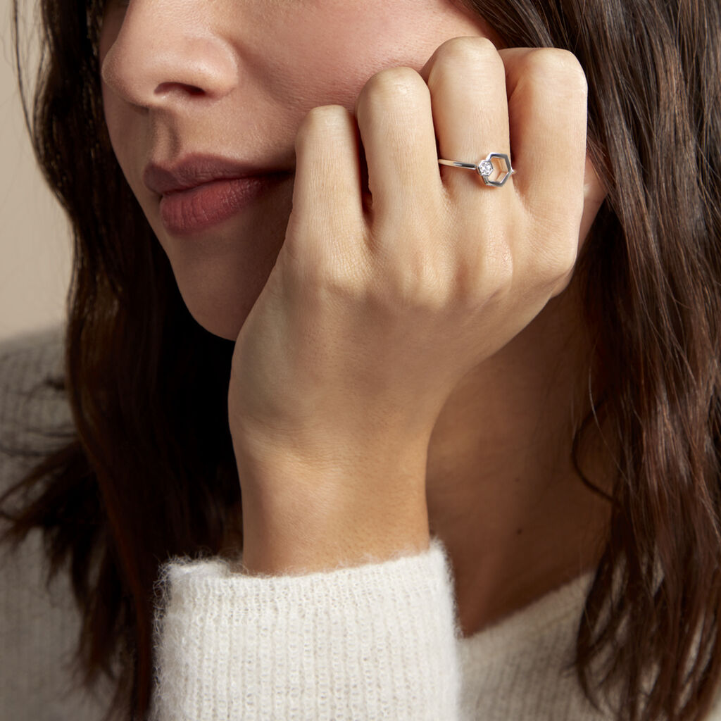 Bague Bee Good Argent Blanc Oxyde De Zirconium - Bagues avec pierre Femme | Histoire d’Or