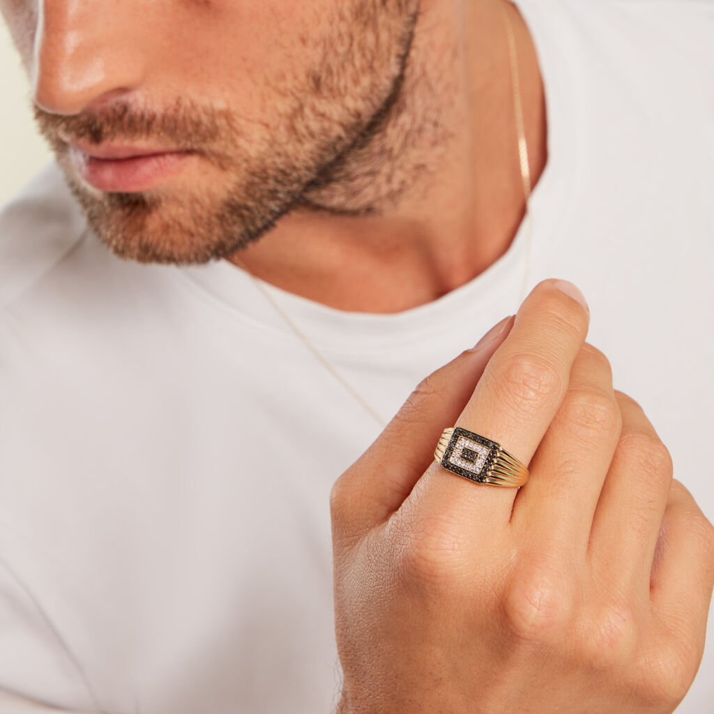Chevalière Luukas Or Jaune Diamant - Chevalières Homme | Histoire d’Or