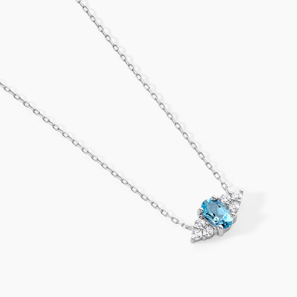 Collier Diapre Or Blanc Topaze Oxyde De Zirconium - Colliers Femme | Histoire d&rsquo;Or