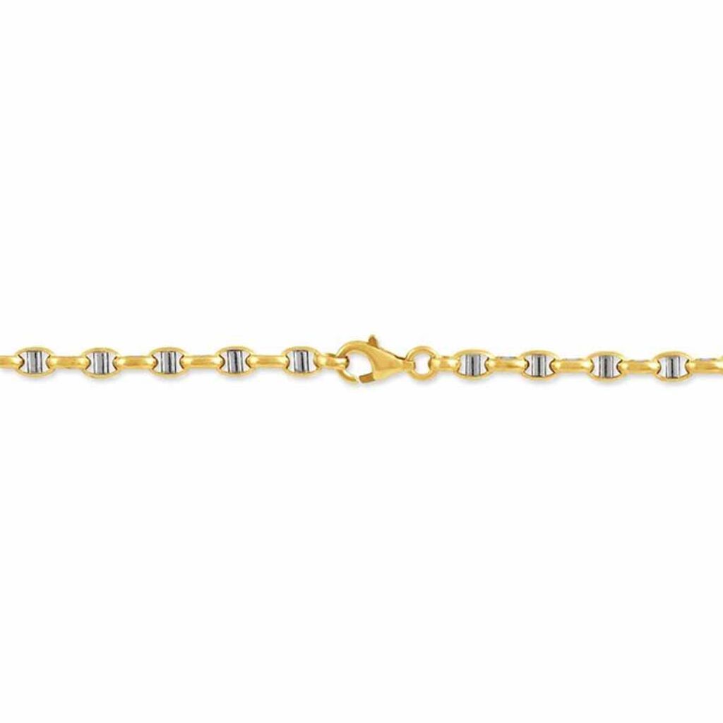 Collier Carlo Or Bicolore Maille Marine Ronde - Chaines Homme | Histoire d’Or