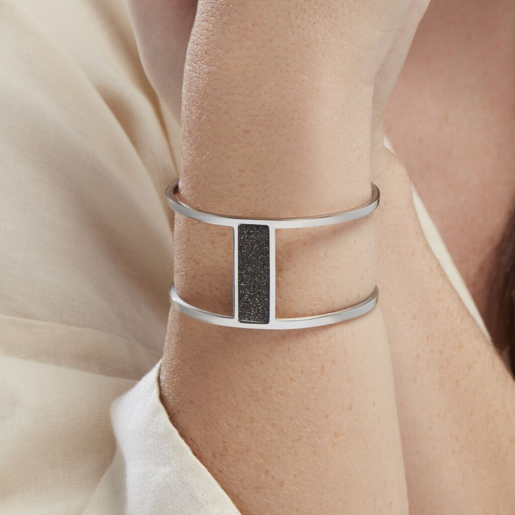 Bracelet Manchette Acier Blanc Maria - Bracelets manchettes Femme | Histoire d’Or
