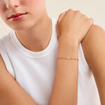 Bracelet Polka Argent Rose Email Rouge Oxyde De Zirconium - Bracelets Pierre Enfant | Histoire d&rsquo;Or