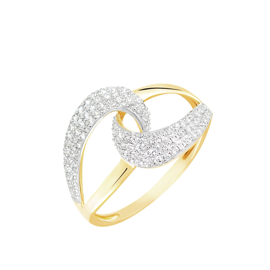 Bague Boucle D'or Or Jaune Oxyde De Zirconium - Bagues avec pierre Femme | Histoire d’Or