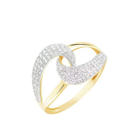 Bague Boucle D'or Or Jaune Oxyde De Zirconium - Bagues avec pierre Femme | Histoire d’Or